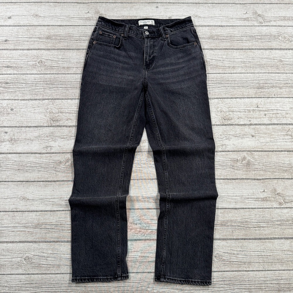 Abercrombie & Fitch Jeans Women's 27/4R Black Curve Love Mid Rise Straight Leg
